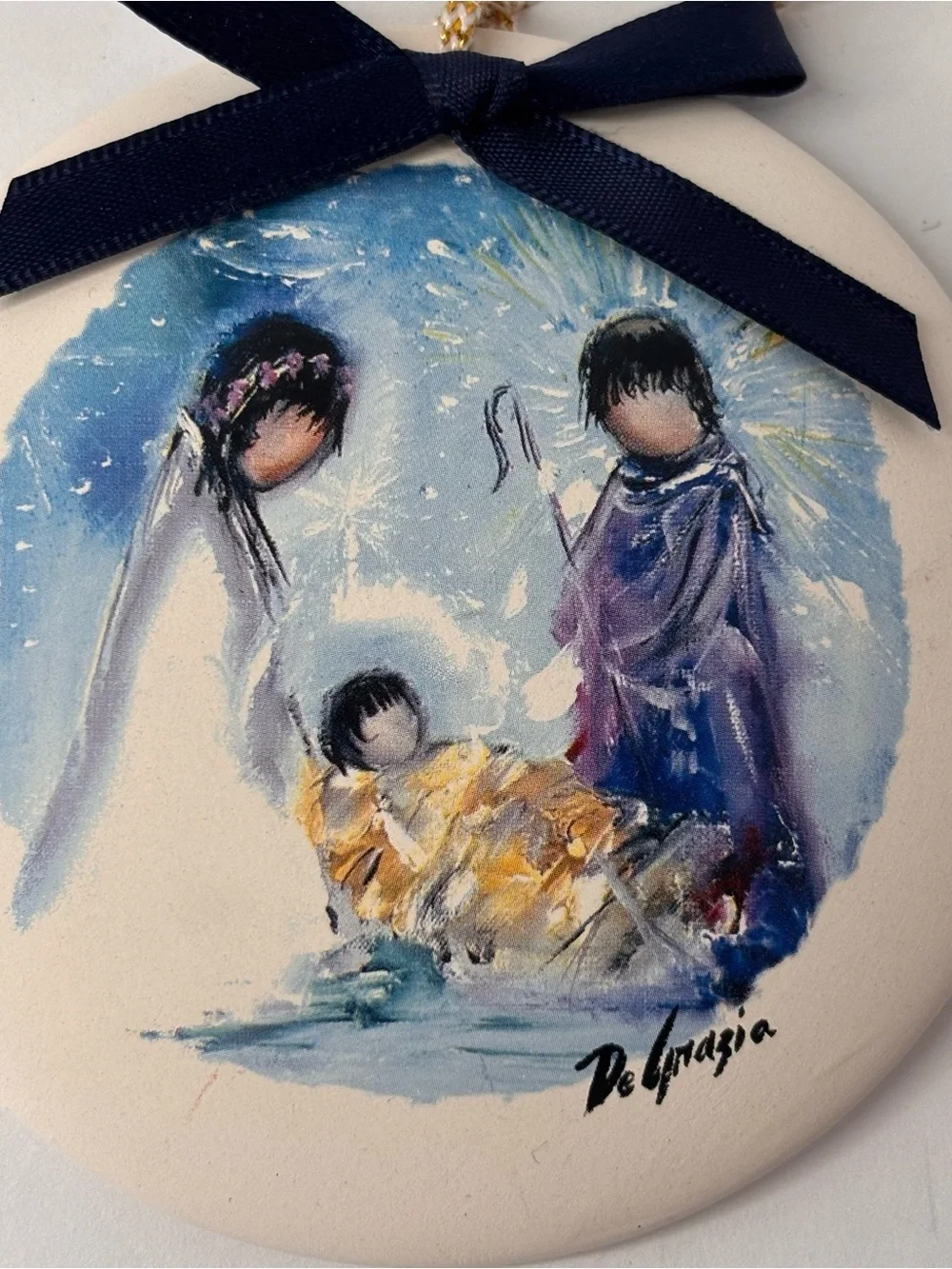 Vintage De Grazia Nativity Scene Christmas Ornament Collectors Edition 3
